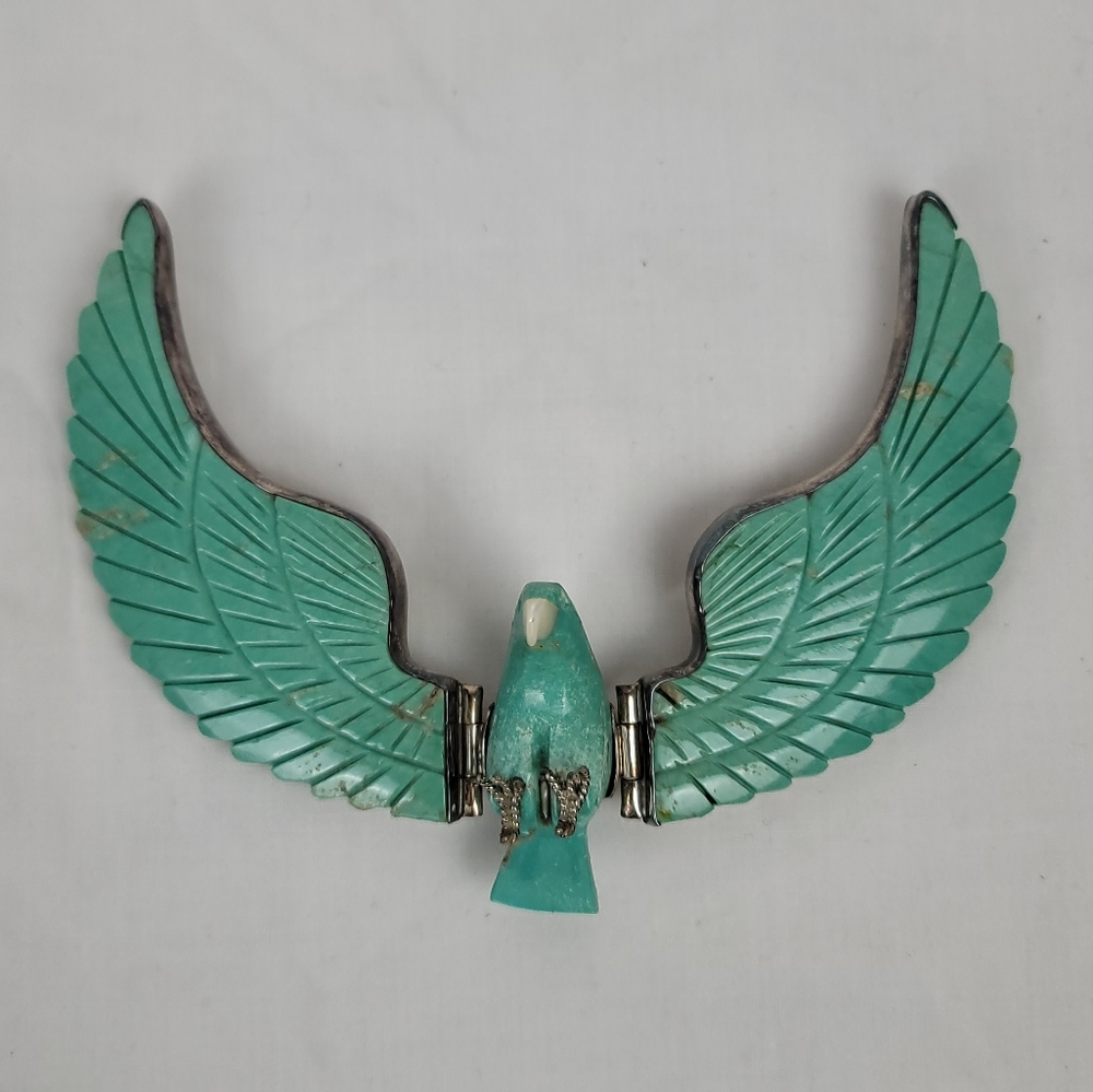 Navajo Turquoise Eagle Necklace Silver Indian Jewelry